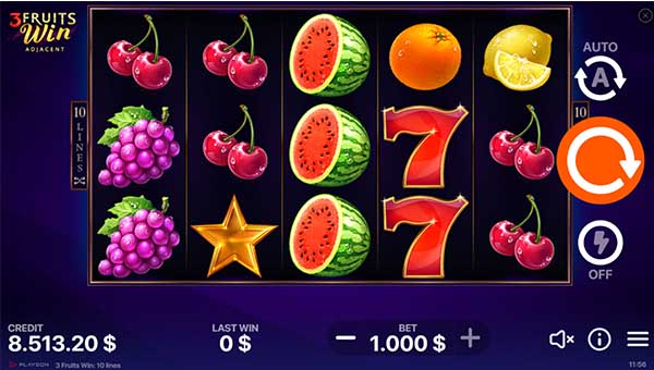 scr3 Fruits Win: 10 Lines 