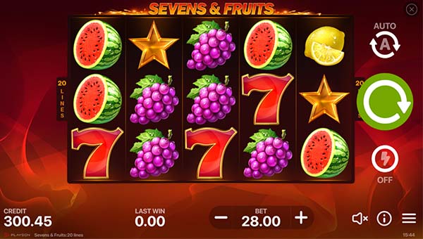 scrSevens & Fruits: 20 Lines