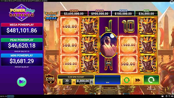 scrMega Fire Blaze™: Khonsu God of Moon™ PowerPlay Jackpot