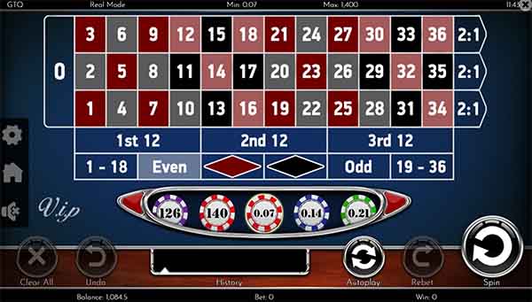 scrEuropean Roulette VIP
