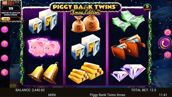 scrPiggy Bank Twins Xmas